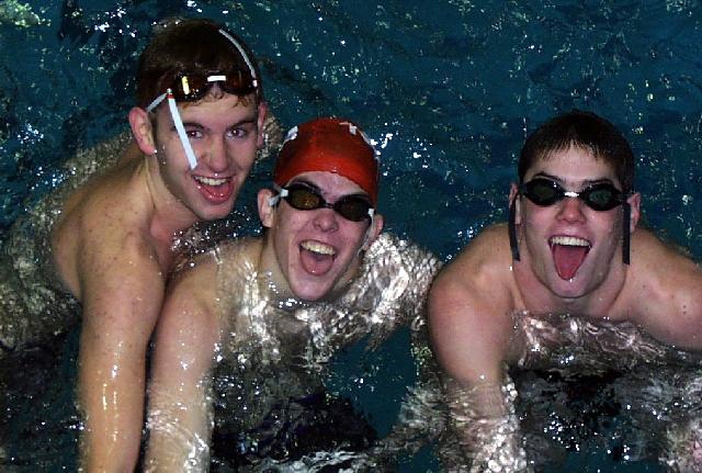 Swimmers Notice the Camera